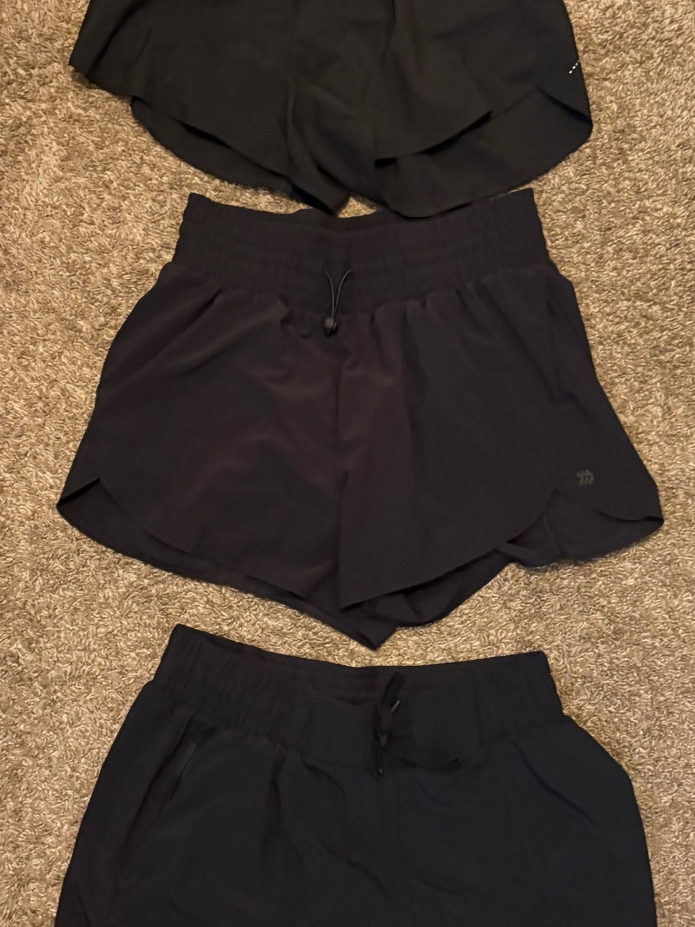 All In Motion Black 3” Women’s Running Shorts, Medium Set of 3